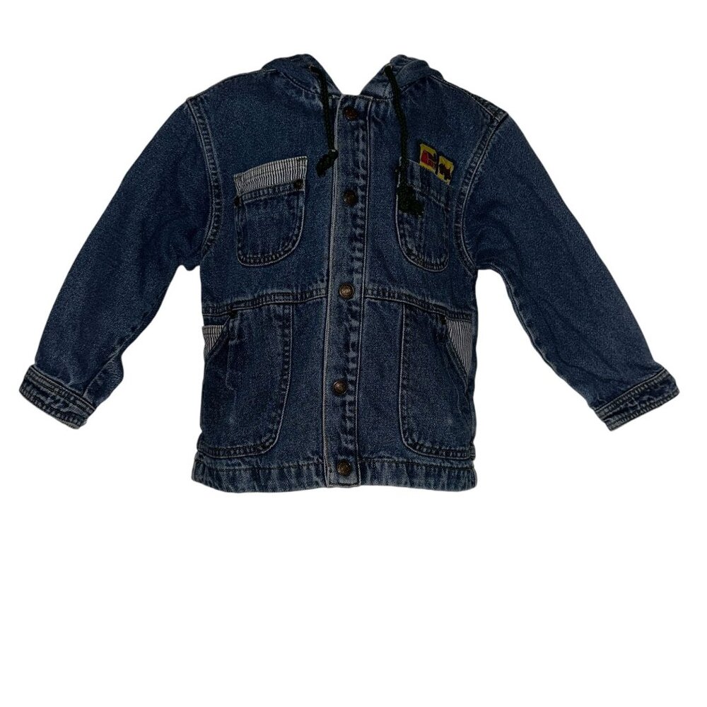 Rare Vintage Little Levis Farmer Jacket Boys 6 Medium Wash Tractor Barn Hooded